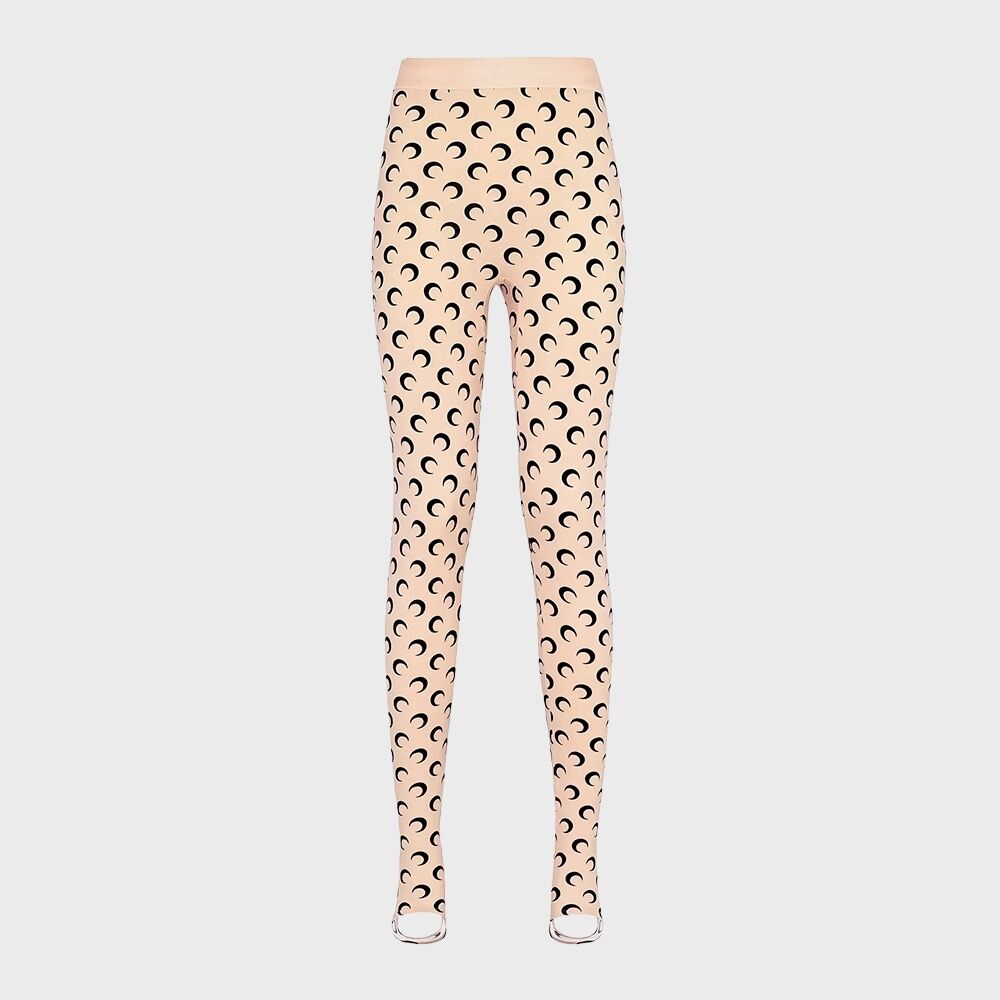 MARINE SERRE (W) MOON PRINTED JERSEY STIRRUP LEGGINGS