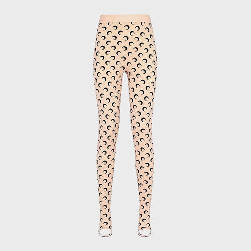MARINE SERRE (W) MOON PRINTED JERSEY STIRRUP LEGGINGS