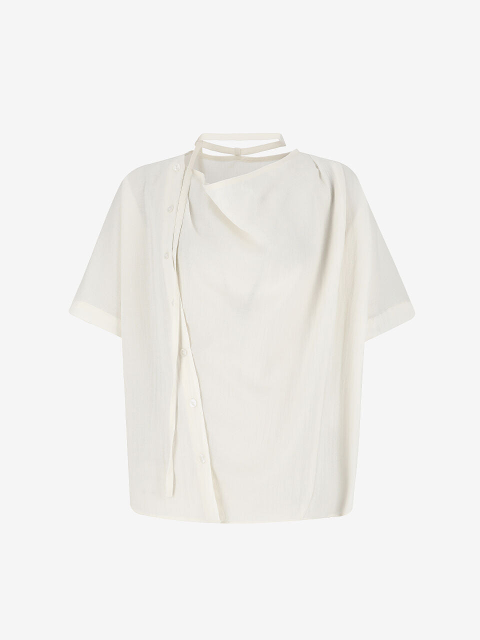 V'NY STUDIO Draping short-sleeved blouse_YC5SSEG