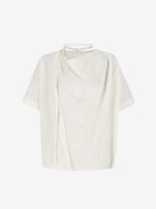 V'NY STUDIO Draping short-sleeved blouse_YC5SSEG