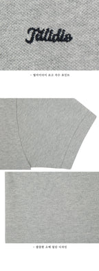TILLIDIE Unbalanced collar button t-shirt TISU01TS14_Melange gray