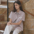 TILLIDIE Oversized check Lace detail shirt [TISU06SH02]_Pink