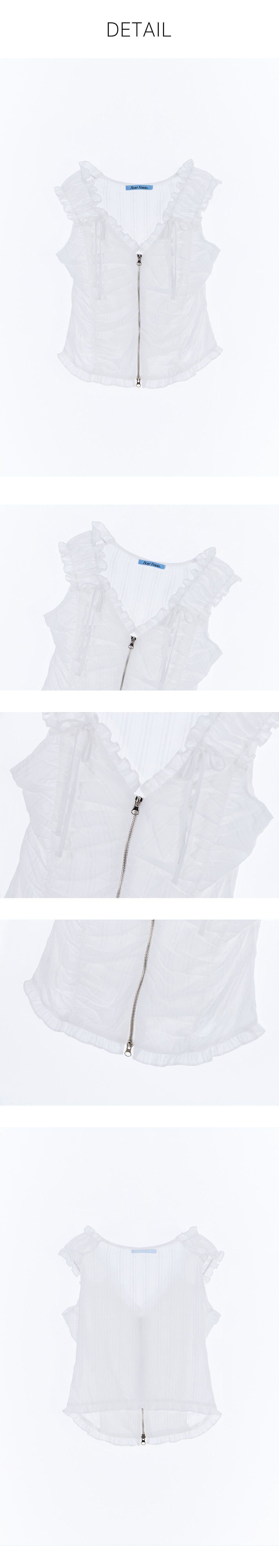 RoséFrantz Two-way Frill Ribbon Sleeveless [White]