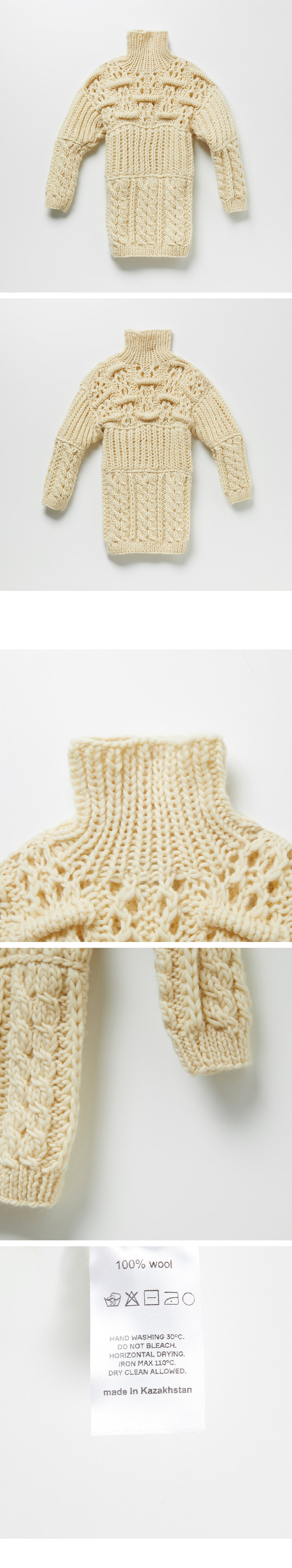 MIRSTORES Korean knitwear - THREE TEXTURES High Neck Knit