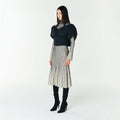 YCH RIBBED-KNIT SKIRT CREAM (F23KB805CR)