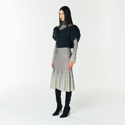 RIBBED-KNIT SKIRT CREAM (F23KB805CR)