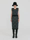 EENK ZITIN Flower Jacquard Knitted Skirt - Black