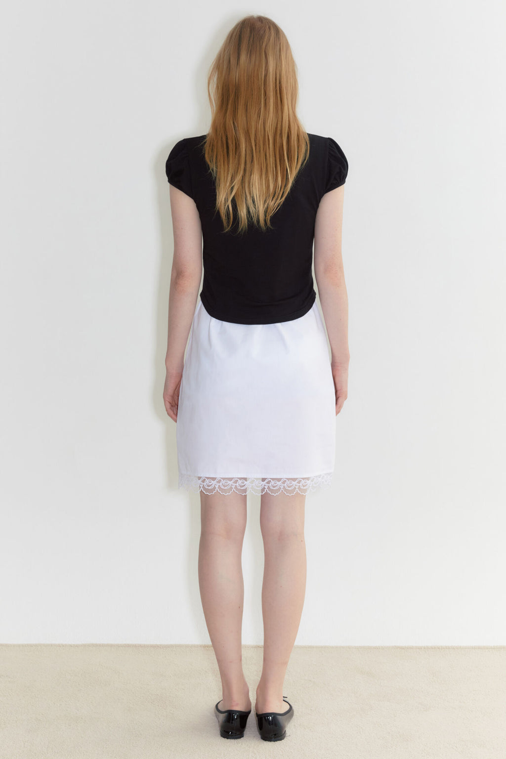 SINOON Round Shirring T-Shirt (Black)