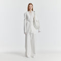 EENK YERI Side-slit Lace-trim Pants - White