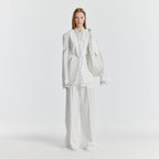EENK YERI Side-slit Lace-trim Pants - White