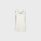 YCH METALIC SLEEVELESS TOP IVORY (F24TO9081IV)