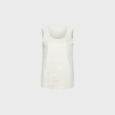 METALIC SLEEVELESS TOP IVORY (F24TO9081IV)