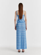 EENK YOZOO Jacquard Stripe Knit Dress - Sky Blue