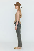 EENK EENK WENEVA Asymmetric Front Denim Pants - Khaki Blue