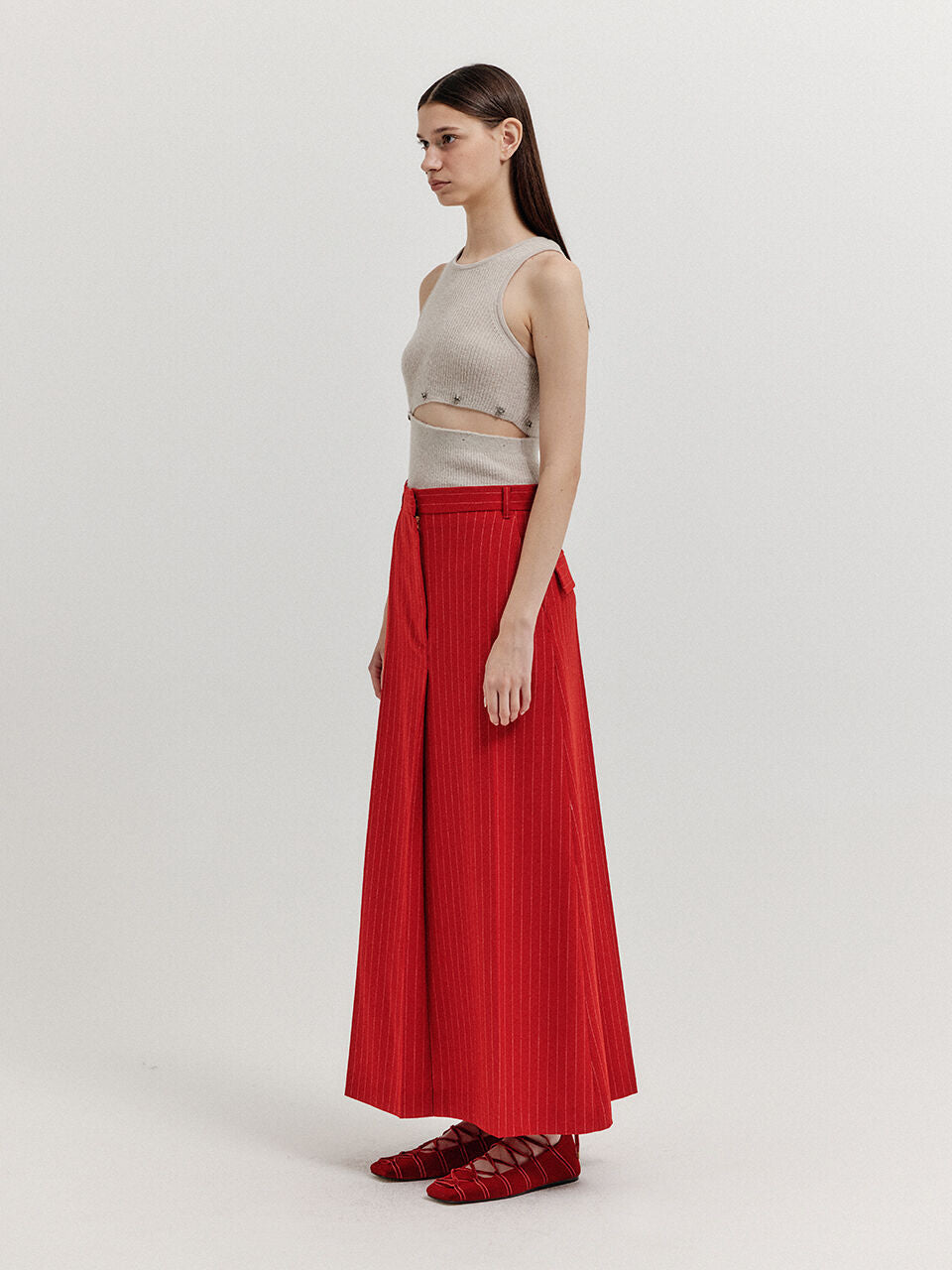 EENK EENK XEPORA Separable Sleeveless Ribbed Top - Beige