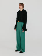 EENK ZIGGY Textured Collar Knit Cardigan - Black