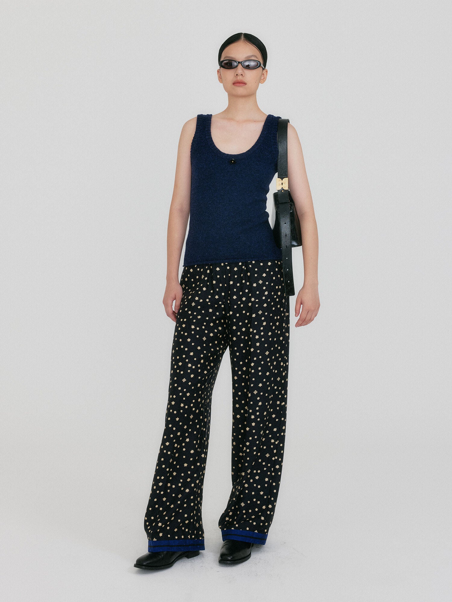 EENK ZIUP Sleeveless Knit Top - Navy