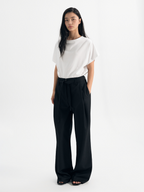 MAGJAY Drape semi-high neck t-shirt - white
