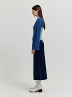 EENK XILISSY Cable Knit Bolero Cardigan - Navy
