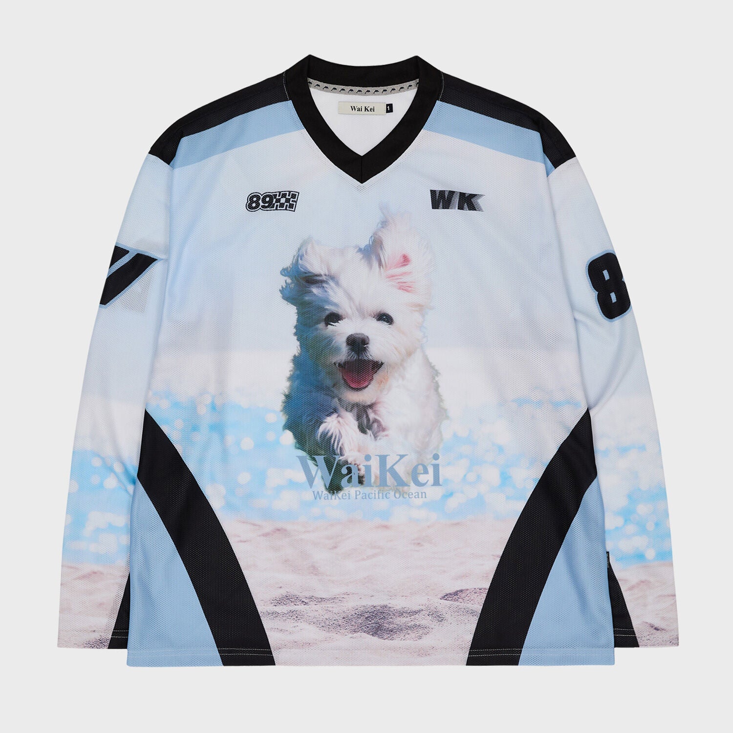 WAIKEI [Eunice Elysia wearing] Maltese cloud mesh jersey long sleeve t-shirt