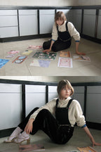 SINOON SINOON Vintage Rose Velvet Overall (Black)