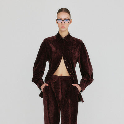 ZEMINE Balloon Shirt - Burgundy