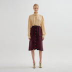 EENK EENK TWELVE Check Paneled Skirt - Red Multi