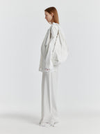 EENK YERI Side-slit Lace-trim Pants - White