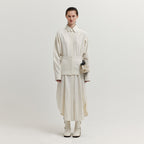EENK XYO Shirt Dress with Separable Collar and Skirt Belt - Ivory