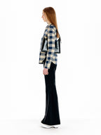 EENK URINA Lettering Jersey Shirt - Ivory/Navy Check