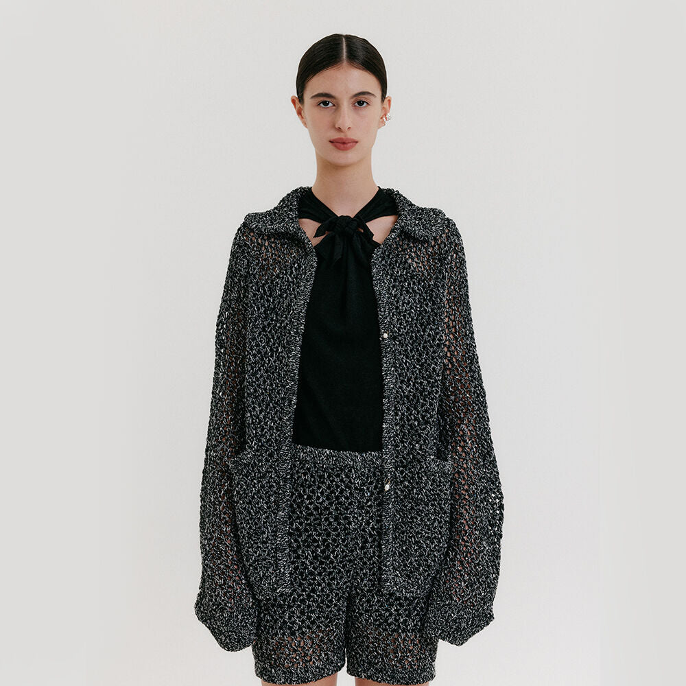 EENK Chunky Knit Cardigan - Black