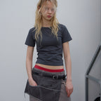 LCDC TM DOUBLE LAYER V-NECK TOP (DARK GREY)