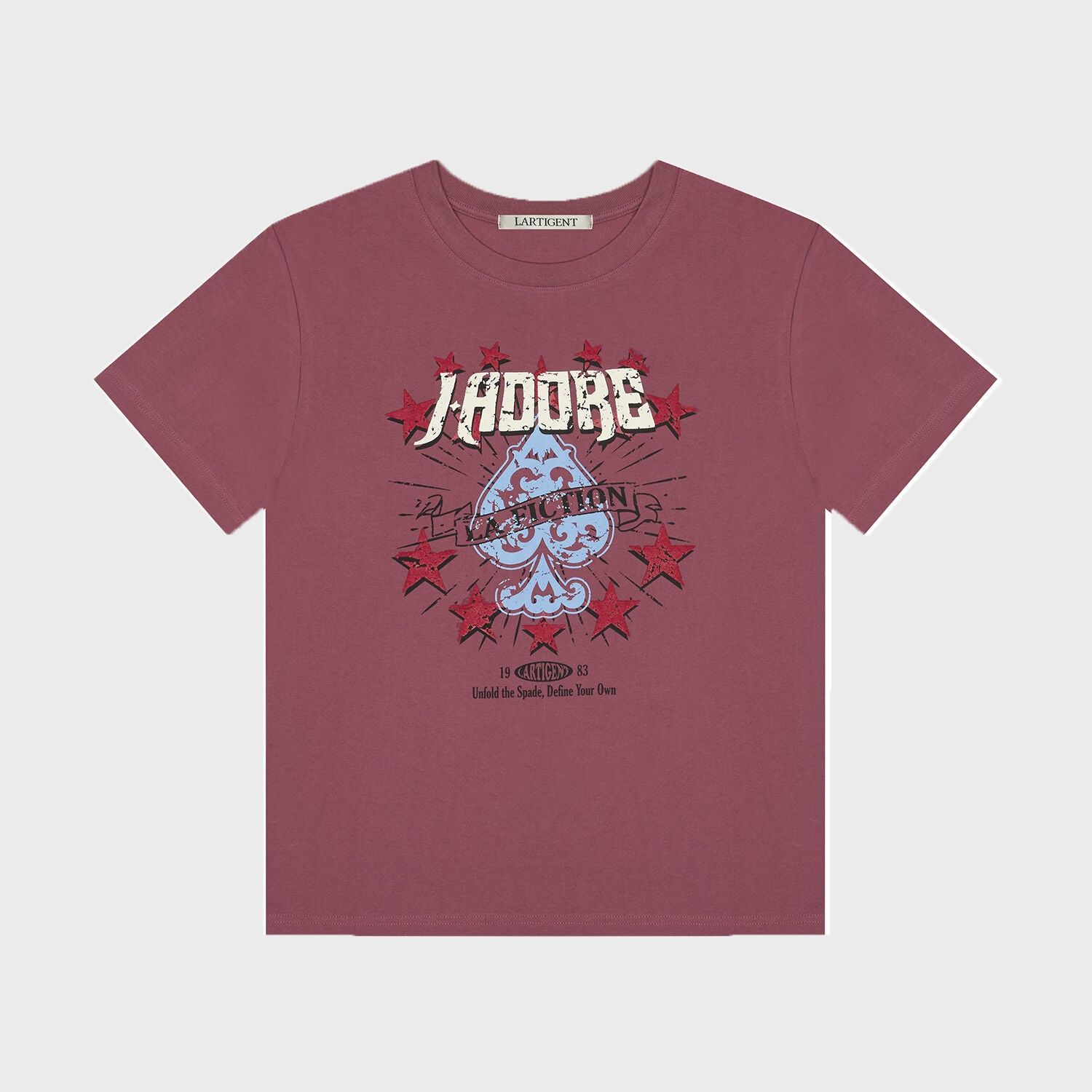 LARTIGENT [29CM Exclusive]L18 VINTAGE SPADE T-SHIRT(PINK)
