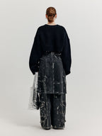 EENK EENK XIVON Cargo Denim Wrap Skirt - Dark Grey