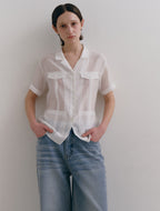 LOW TIDE SILKY HALF SLEEVE SHIRT [WHITE]