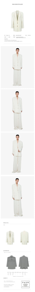 YCH SINGLE-BREASTED BLAZER IVORY (F24JK1111IV)