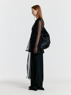 EENK YASMIN Round-neck Long Jacket - Sheer Black