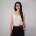 RoséFrantz Chiffon Ribbon Crinkle Sleeveless [Ivory]