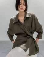 MEMUA Sfumato Uncovered Blouse (Khaki)