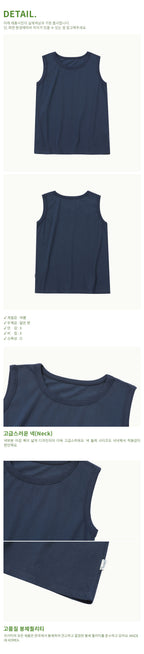 CHIQUITA 8th_Cotton basic sleeveless t-shirt navy 242606SNV (domestic production)