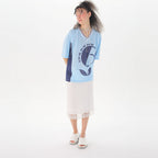 JUNEJUNE SPACE Uniform Boxy T-shirts_Light Blue