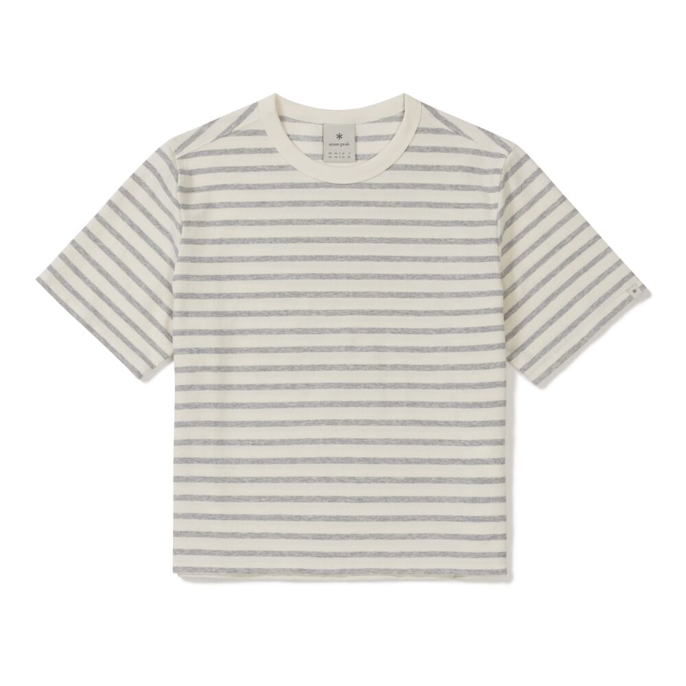 SNOWPEAK APPAREL Sorona Women's Striped Short Sleeve T-Shirt Gray (S26MWFTS69)