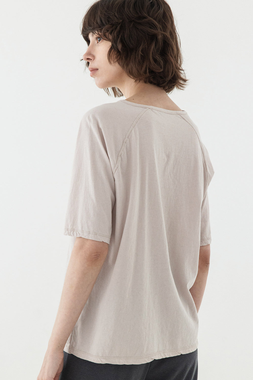 KOZNOK Maria Nagrang Layered Cotton Summer Women's Short Sleeve T-Shirt Inner Tee Indie Pink