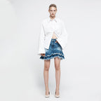 YCH PINTUCK OVERSIZE SHIRTS WHITE (R25BL4011WH)