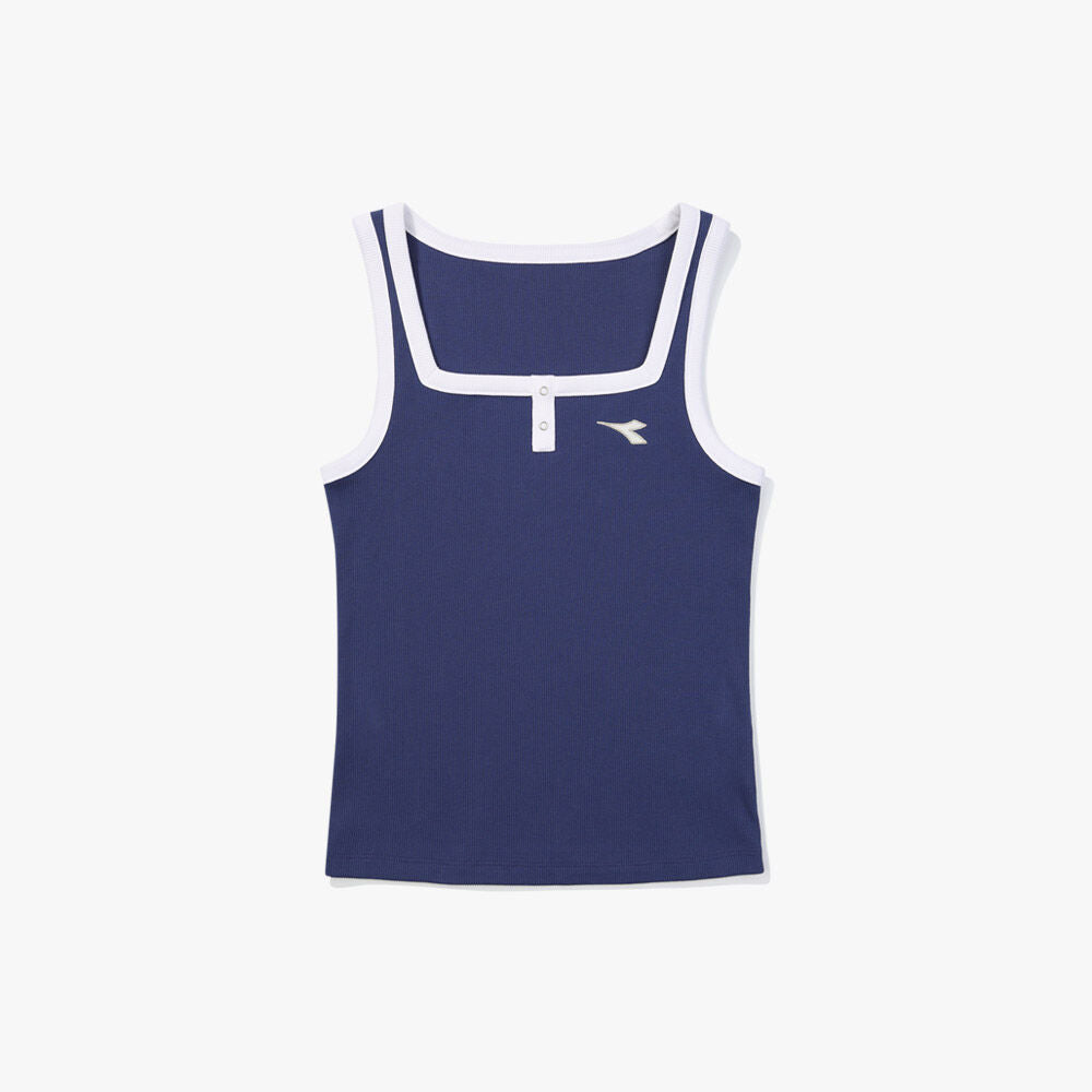 diadora Cross coat square neck sleeveless BLUE