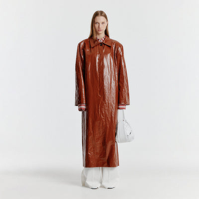 YELLISA Single-breasted Coat - Brown