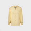 EENK Oversized V-neck Blouse - Yellow