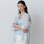 Le' Studio [Summer sheer shirt] SUMMER LOOSE FIT SHEER SHIRT (SBL)