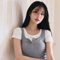 rolarola NUBASIC BUTTON SLEEVELESS GRAY