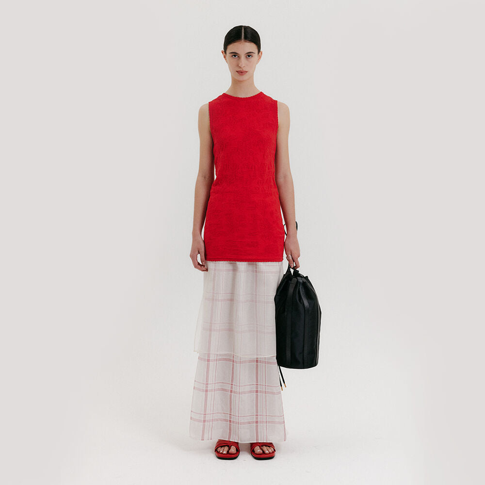 EENK Organza Layered Long Skirt - Pink